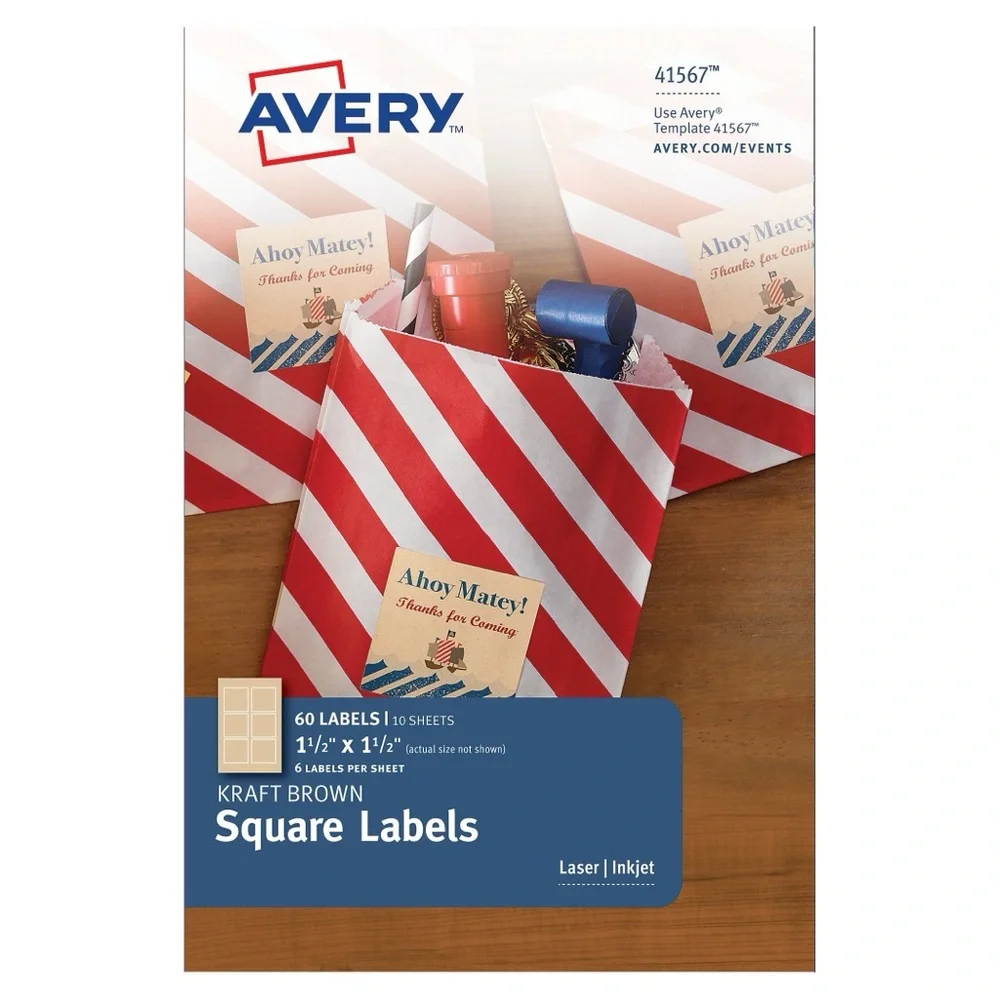 Lot of 3 Avery Square & Flag Labels. *NEW